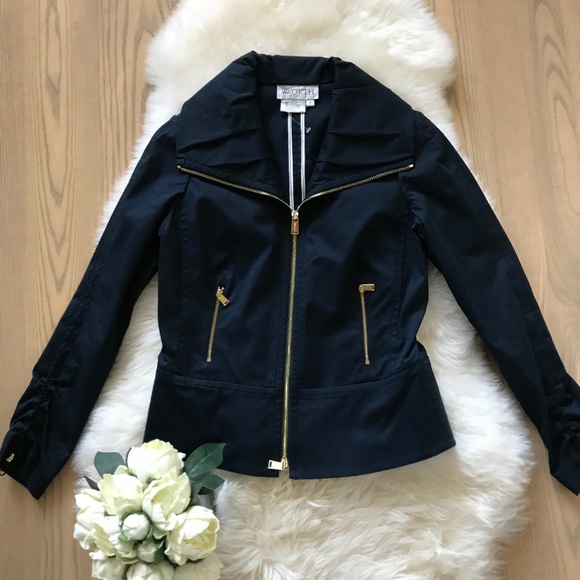Worth Jackets & Blazers - WORTH Navy Blue short zip up 3 season jacket/coat